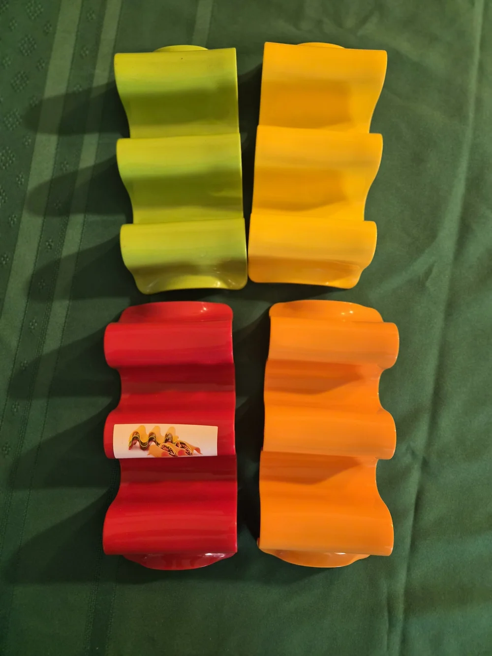 Party Wave Snack Holders - Red, Orange & Lime (Set of 4)